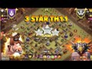 Clash of clans - 3 Star war attack strategy - 3 star th11 war base | QueenWalk | Gohowi