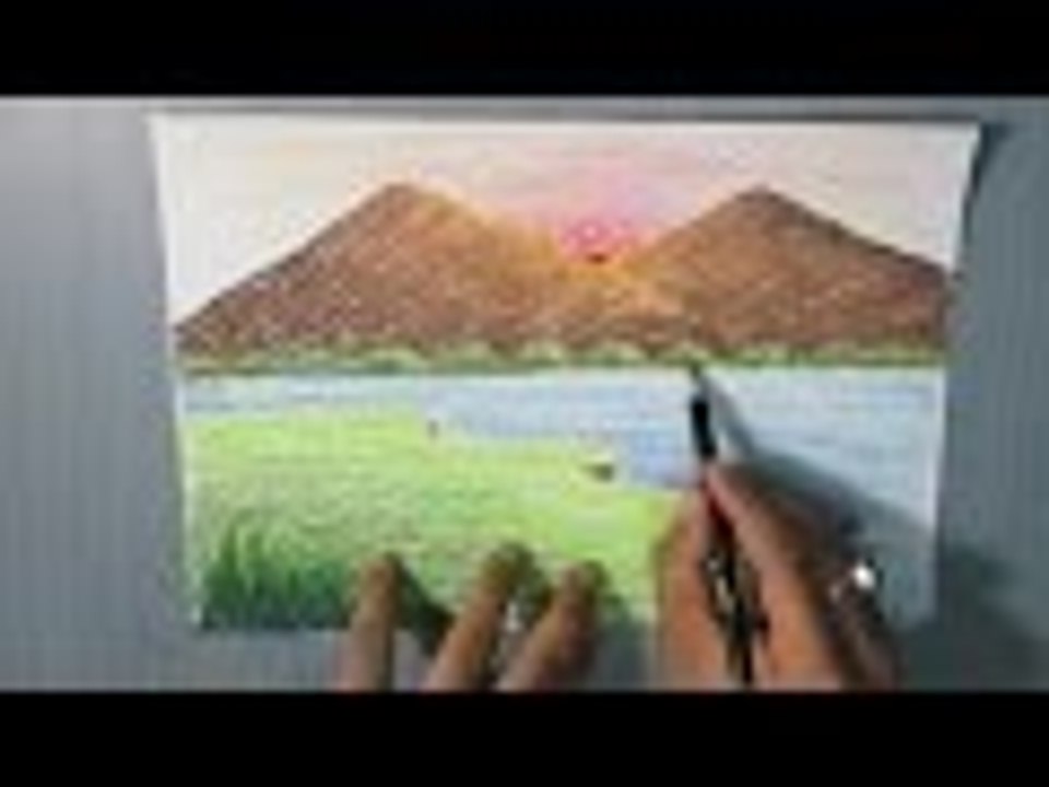 How to Draw a Mountain Landscape for Kids easy