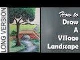 How to Draw a Village landscape with Oil Pastels [LONG VERSION] | Episode-17