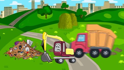 Мультфильмы для Детей. Грузовик, Экскаватор и Кран. Строительные Машинки на Детской Площадке