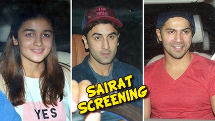 Download Video: (video)Bollywood Actors At The Special Screening Of SAIRAT | Ranbir Kapoor, Varun Dhawan, Alia Bhatt