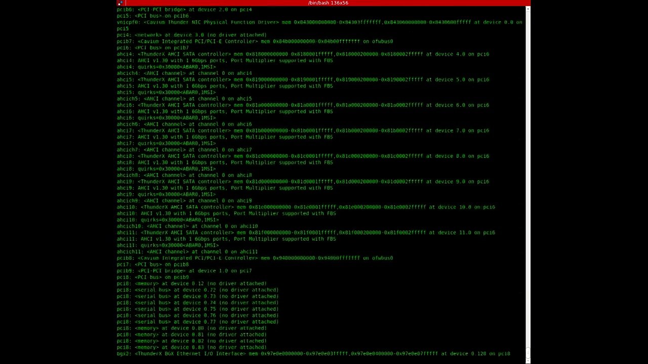 FreeBSD on 96-core (dual socket) ThunderX system