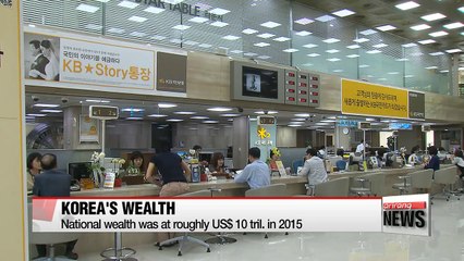 Korea's national weatlh at roughly US$10 tril. in 2015