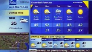 Weatherscan with light snow in the area - November 25, 2012