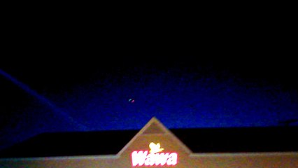 UFO triangle in the air over the US town.