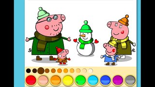 Раскрашиваем свинку Пеппу  мультик для детей Peppa Pig Painting Games