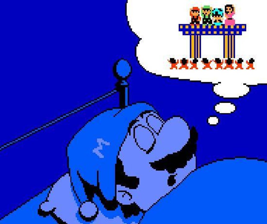 Mario , Luigi and Yoshi waking up
