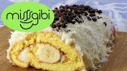 Rulo Pasta Tarifi - Muzlu Rulo Pasta Nasıl Yapılır - Kolay Muzlu Yaş Pasta Tarifi - Muzlu Pasta