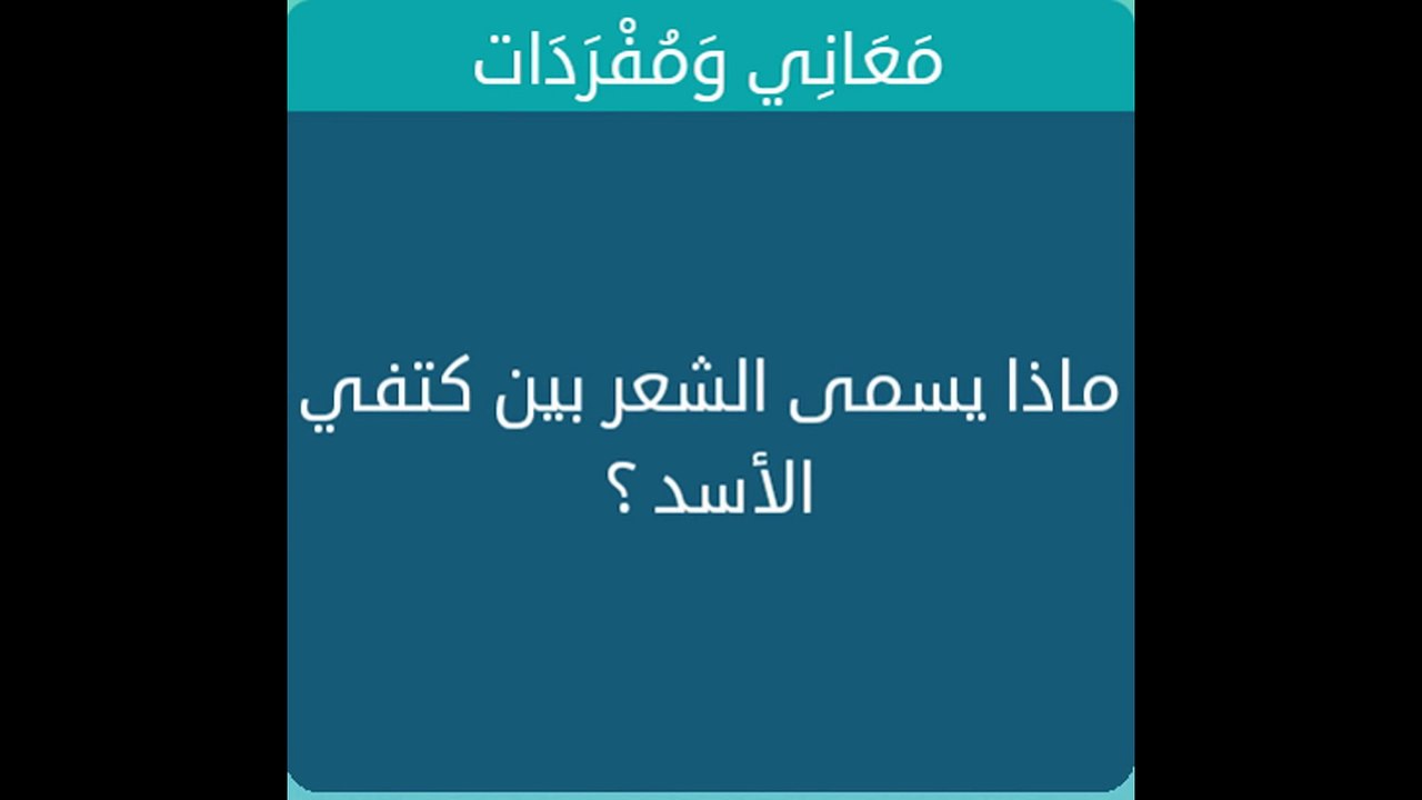 ماذا يسمى الشعر بين كتفي الاسد