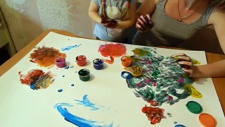 ПАЛЬЧИКОВЫЕ КРАСКИ. Рисуем вместе отпечатки рук. Детское творчество, развитие ребенка. Finger paint