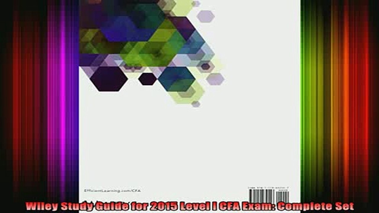 READ book  Wiley Study Guide for 2015 Level I CFA Exam Complete Set Full Free