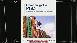 best book  How to Get a PhD