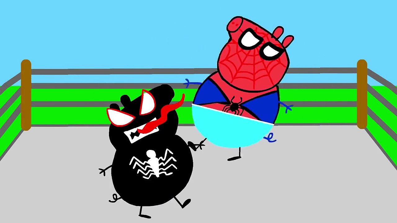 Peppa Pig George Baby Spider-Man vs Venom Pregnant Mummy Pig Family Nursery Rhymes Lyrics Parody
