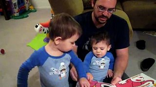 Matthew & Brandon 19 Months Daddy Reads a Story