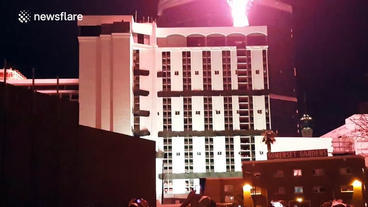 Demolition of the Riviera casino in Las Vegas