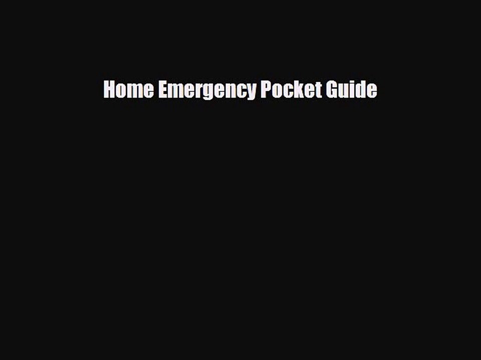 Download Books Home Emergency Pocket Guide PDF Online