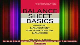 READ book  Balance Sheet Basics Financial Management for Nonfinancial Managers Full Free