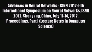 [PDF] Advances in Neural Networks - ISNN 2012: 9th International Symposium on Neural Networks