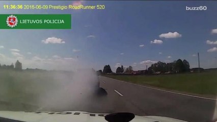 Lithuanian Police Release Insane Car Chase Video Involving Spikes and Smoke