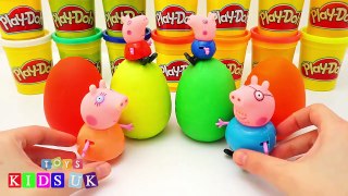 New Peppa Pig Play Doh, Surprise Eggs Peppa Pig Toys and Peppa's Family Play Dough Set 2016