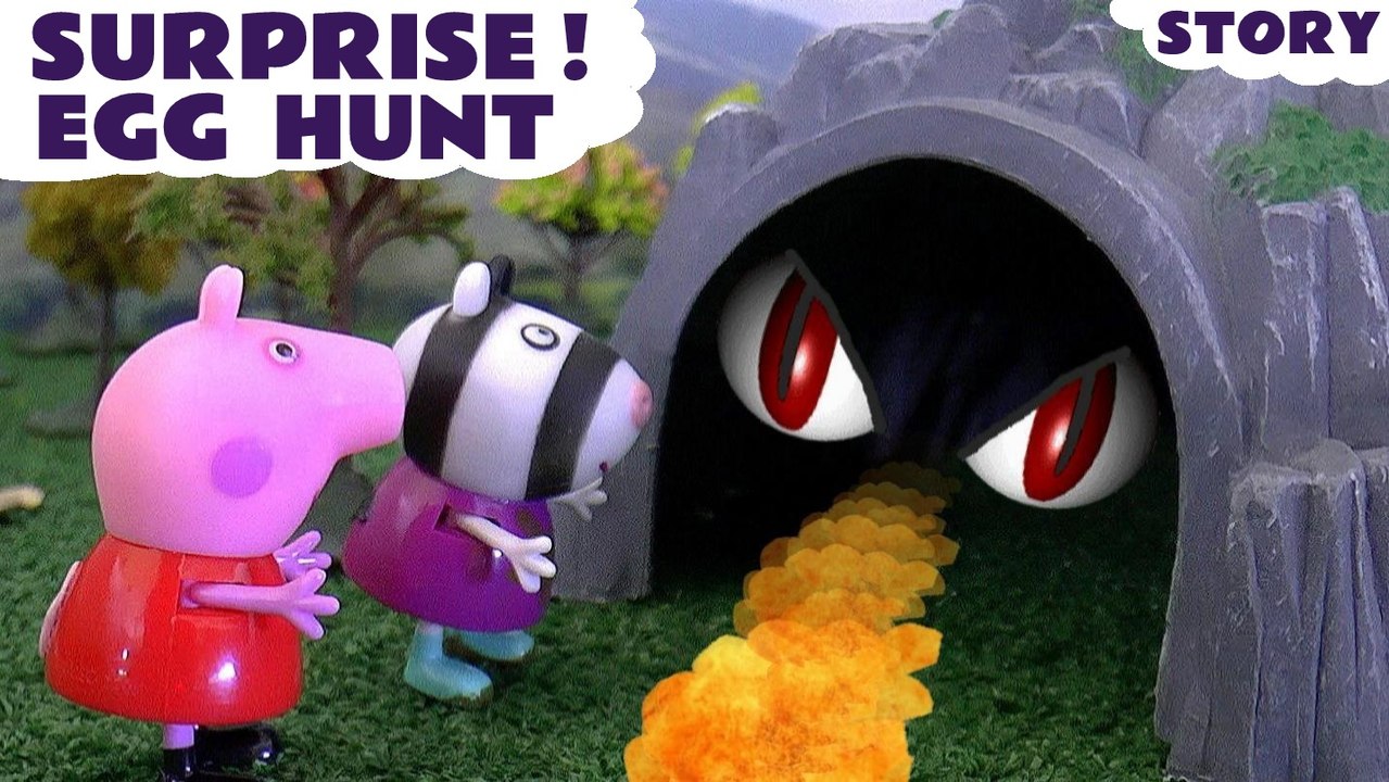 SURPRISE EGG HUNT! --- Peppa Pig, George and their friends go on an Egg Hunt organised by Mummy Pig, with help from Thomas the Tank Engine, Featuring a Dragon, Disney Frozen, Sofia the First, Palace Pets, Inside Out and many more fun family toys