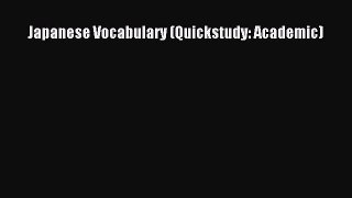 Read Japanese Vocabulary (Quickstudy: Academic) PDF Free