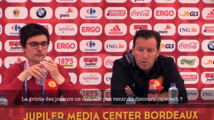 Wilmots: "Je vais regarder aujourd'hui Irlande-Suède et voir ce dont j'ai besoin"