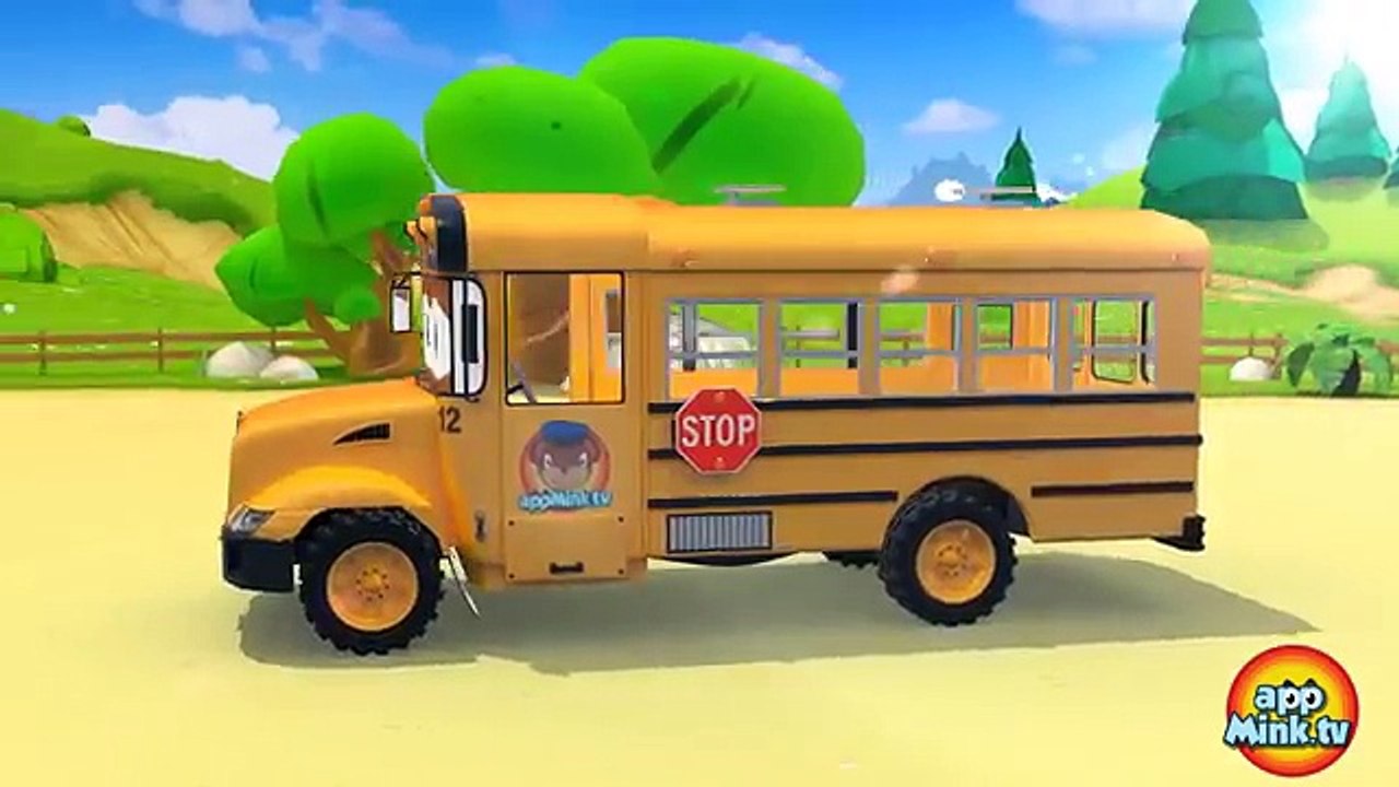 Wheels On The Bus Go Round And Round | Bus Cartoon for Kids | Nursery Rhymes for Children