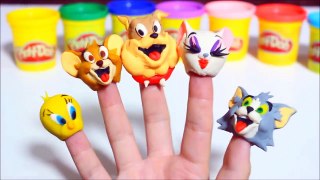 Tom and Jerry Finger Family Song Lollipop Play Doh Nursery Rhyme