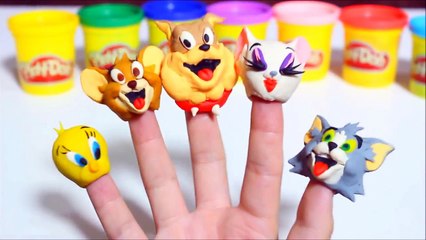 Tom and Jerry Finger Family Song Lollipop Play Doh Nursery Rhyme