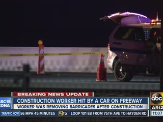Construction worker hit by car on Loop 101