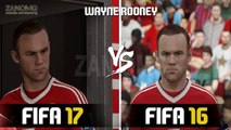 FIFA 17 vs FIFA 16 Players Faces Comparison Ft. Reus, Martial, Hazard....etc