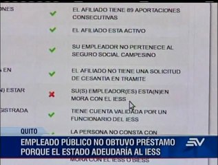 Servidores públicos denuncian que no pueden solicitar préstamos al IESS