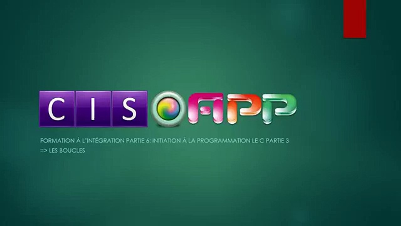 Formation a l'integration video 7 - Programmation en C partie 4