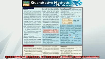 Free PDF Downlaod  Quantitative Methods  For Business Quick Study Academic  FREE BOOOK ONLINE