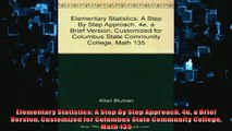 FREE DOWNLOAD  Elementary Statistics A Step By Step Approach 4e a Brief Version Customized for Columbus READ ONLINE