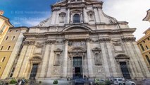 The baroque Church of Saint Ignatius of Loyola at Campus Martius timelapse hyperlapse in Rome, Italy