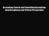 [PDF] Accounting Control and Controlling Accounting: Interdisciplinary and Critical Perspectives