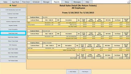 Salon Software - Reports and Utilities - SuperSalon