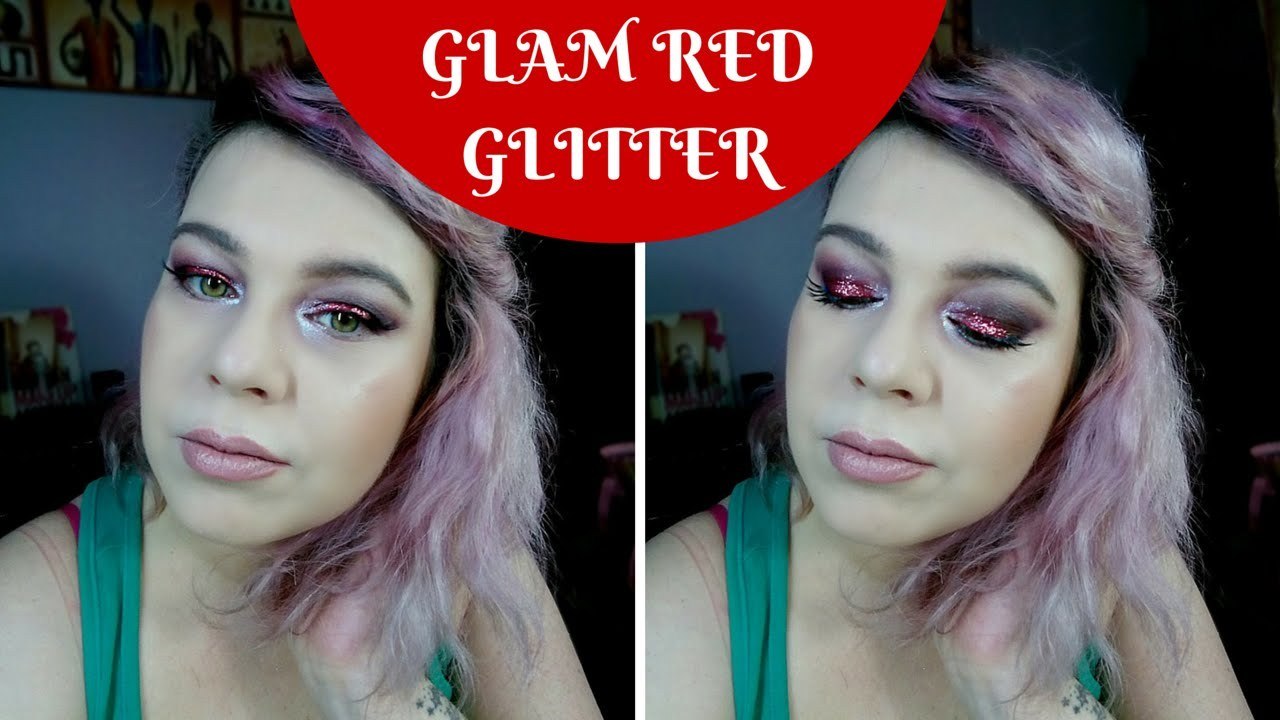 GLAM RED GLITTER Makeup Tutorial