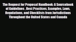 PDF The Request for Proposal Handbook: A Sourcebook of Guidelines  Best Practices Examples