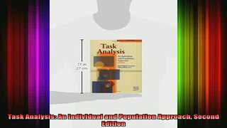 READ book  Task Analysis An Individual and Population Approach Second Edition Full EBook