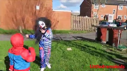 Spiderman Cartoon, Spiderman vs Zombie Clown - Superhero battle real life Park Fun movie
