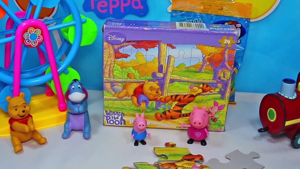 PEPPA PIG e PUFF George Quebra-Cabeça Ursinho Bonecos Whinny Pooh Puzzle Shopkins Ovo Surpresa