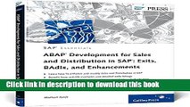 Read ABAP Development for Sales and Distribution in SAP: Exits, BAdIs, and Enhancements (Sap