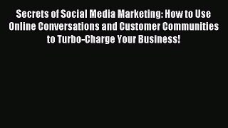 Read Secrets of Social Media Marketing: How to Use Online Conversations and Customer Communities