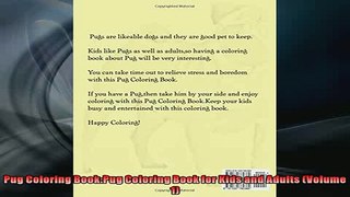 READ book  Pug Coloring BookPug Coloring Book for Kids and Adults Volume 1  FREE BOOOK ONLINE