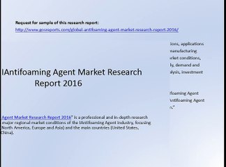 Global Antifoaming Agent Market Research Report 2016
