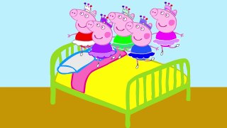 Five little monkeys jumping on bed Peppa Pig multicolored George new episode 2016 Parody