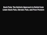 Read Back Pain: The Holistic Approach to Relief from Lower Back Pain Chronic Pain and Poor